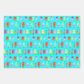 Feuille De Papier Cadeau Aquarelle Popsicles Peint à la main arc-en-ciel (Devant)