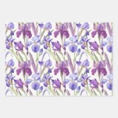 Feuille De Papier Cadeau Aquarelle Purple Iris Fleurs (Devant 2)