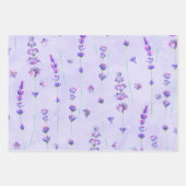 Feuille De Papier Cadeau Aquarelle Purple Lavender Fleurs (Devant)