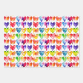 Feuille De Papier Cadeau Aquarelle Rainbow Heart (Devant 2)