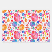 Feuille De Papier Cadeau Aquarelle rayures et Pois coloré (Devant 2)