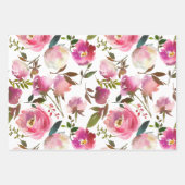 Feuille De Papier Cadeau Aquarelle Ressort Floral (Devant 3)