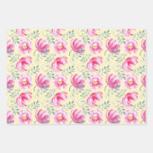 Feuille De Papier Cadeau Aquarelle rose bébé Rose anglais (Devant 3)