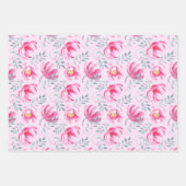 Feuille De Papier Cadeau Aquarelle rose bébé Rose anglais (Devant 2)