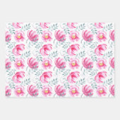 Feuille De Papier Cadeau Aquarelle rose bébé Rose anglais (Devant)