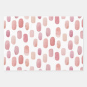 Feuille De Papier Cadeau Aquarelle rose brosse trait. Motif mignon (Devant)