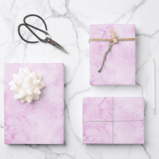 Feuille De Papier Cadeau Aquarelle rose élégant (Recto)