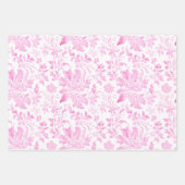 Feuille De Papier Cadeau Aquarelle rose et blanc Floral (Devant 3)