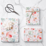 Feuille De Papier Cadeau Aquarelle rose et blanche féminine<br><div class="desc">Belles fleurs roses douces et élégantes et feuilles de papier d'emballage vert sage. Un choix parfait pour l'anniversaire d'une fille ou d'une femme,  pour une douche nuptiale romantique merci pour un baby shower,  un baptême,  et toute autre occasion.</div>