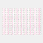 Feuille De Papier Cadeau Aquarelle rose et vert Mahjong (Devant 3)