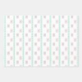 Feuille De Papier Cadeau Aquarelle rose et vert Mahjong (Devant)