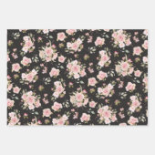 Feuille De Papier Cadeau Aquarelle Rose Fleurs Motif Floral (Devant 2)
