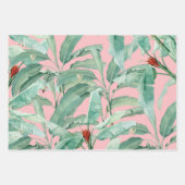 Feuille De Papier Cadeau Aquarelle rose moderne Tropical Banana Palm Feuill (Devant 2)