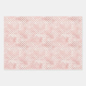 Feuille De Papier Cadeau Aquarelle rose pâle Coeurs d'or (Devant 2)