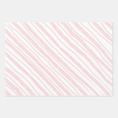 Feuille De Papier Cadeau Aquarelle rose pâle Motif rayé (Devant 2)