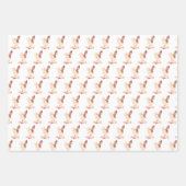 Feuille De Papier Cadeau Aquarelle rose petit lapin (Devant 3)