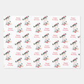 Feuille De Papier Cadeau Aquarelle rose Petite vache (Devant 2)