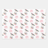 Feuille De Papier Cadeau Aquarelle rose Petite vache (Devant)