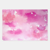Feuille De Papier Cadeau Aquarelle rose Teinture de teinture Design Rose Pe (Devant)