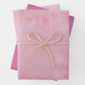 Feuille De Papier Cadeau Aquarelle rose variable (En situation)