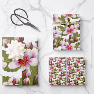 Feuille De Papier Cadeau Aquarelle rose vintage