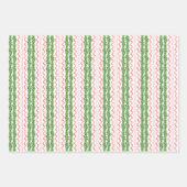 Feuille De Papier Cadeau Aquarelle Rouge et vert Garland de Noël (Devant)