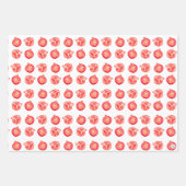 Feuille De Papier Cadeau Aquarelle rouge illustrée à la main (Devant 2)