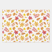 Feuille De Papier Cadeau Aquarelle Rustique Automne quitte Motif (Devant)