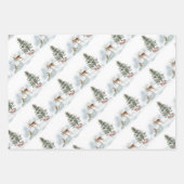 Feuille De Papier Cadeau Aquarelle rustique en bois de la campagne paillée (Devant 2)