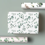 Feuille De Papier Cadeau Aquarelle Sage & Olive Green Eucalyptus<br><div class="desc">Le papier d'emballage Eucalyptus est élégant et intemporel. Cette belle collection de verdure est excellente pour les wedding showers,  anniversaires,  baby showers et Noël.</div>