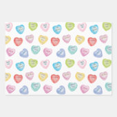 Feuille De Papier Cadeau Aquarelle Saint Valentin Coeurs de conversation (Devant 3)