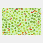 Feuille De Papier Cadeau Aquarelle Shamrock & Rainbows Irish St Patty's (Devant 2)