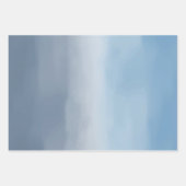 Feuille De Papier Cadeau Aquarelle Smoky Blue Ombre (Devant 3)