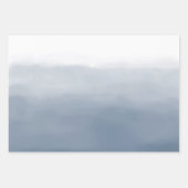Feuille De Papier Cadeau Aquarelle Smoky Blue Ombre (Devant 2)