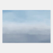 Feuille De Papier Cadeau Aquarelle Smoky Blue Ombre (Devant)