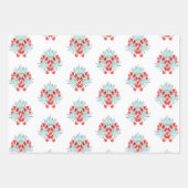 Feuille De Papier Cadeau Aquarelle Sucre de canne de Noël Garland (Devant)