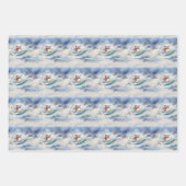 Feuille De Papier Cadeau Aquarelle Surf Snowman (Devant)
