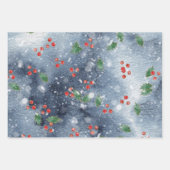 Feuille De Papier Cadeau Aquarelle thème de Noël (Devant 3)