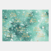 Feuille De Papier Cadeau Aquarelle thème de Noël (Devant)