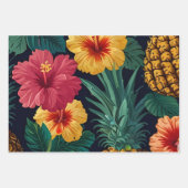 Feuille De Papier Cadeau Aquarelle tropicale ananas Motif sans couture (Devant 2)