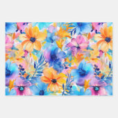 Feuille De Papier Cadeau Aquarelle tropicale Florale (Devant 2)