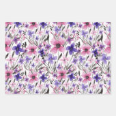 Feuille De Papier Cadeau Aquarelle Turquoise rose Fille (Devant 3)