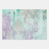 Feuille De Papier Cadeau Aquarelle Turquoise rouille (Devant)