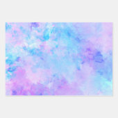 Feuille De Papier Cadeau Aquarelle violette et turquoise (Devant 2)