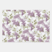 Feuille De Papier Cadeau Aquarelle violette Lilac Floral (Devant 3)