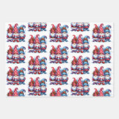 Feuille De Papier Cadeau Aquarelle Whimsical Gnomes de vacances (Devant)