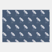 Feuille De Papier Cadeau Aquarelle White Arctic Fox Noël (Devant)