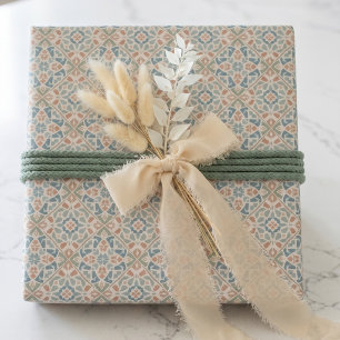Feuille De Papier Cadeau Arabesque Terreuse Ensemble de carreaux de mosaï