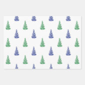 Feuille De Papier Cadeau Arbre à pin aquarelle Motifs (Devant 2)