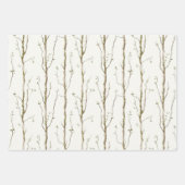 Feuille De Papier Cadeau Arbre Brun Vert (Devant 3)
